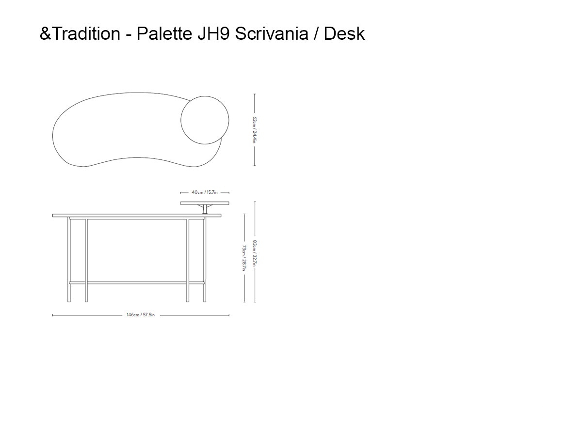 Tradition Palette Jh9 Desk Black Lacquered Ash And Marquinia Marble