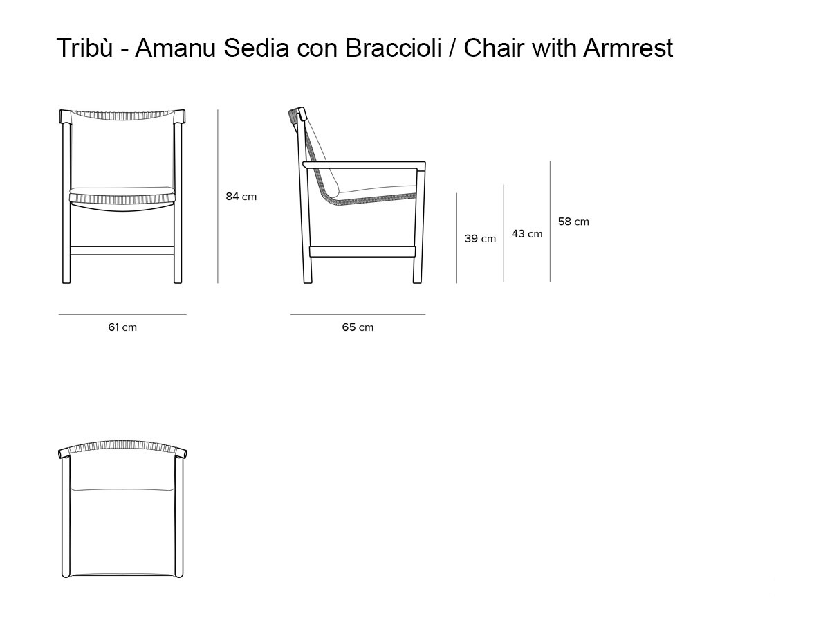 Tribù Amanu Chair With Armrest