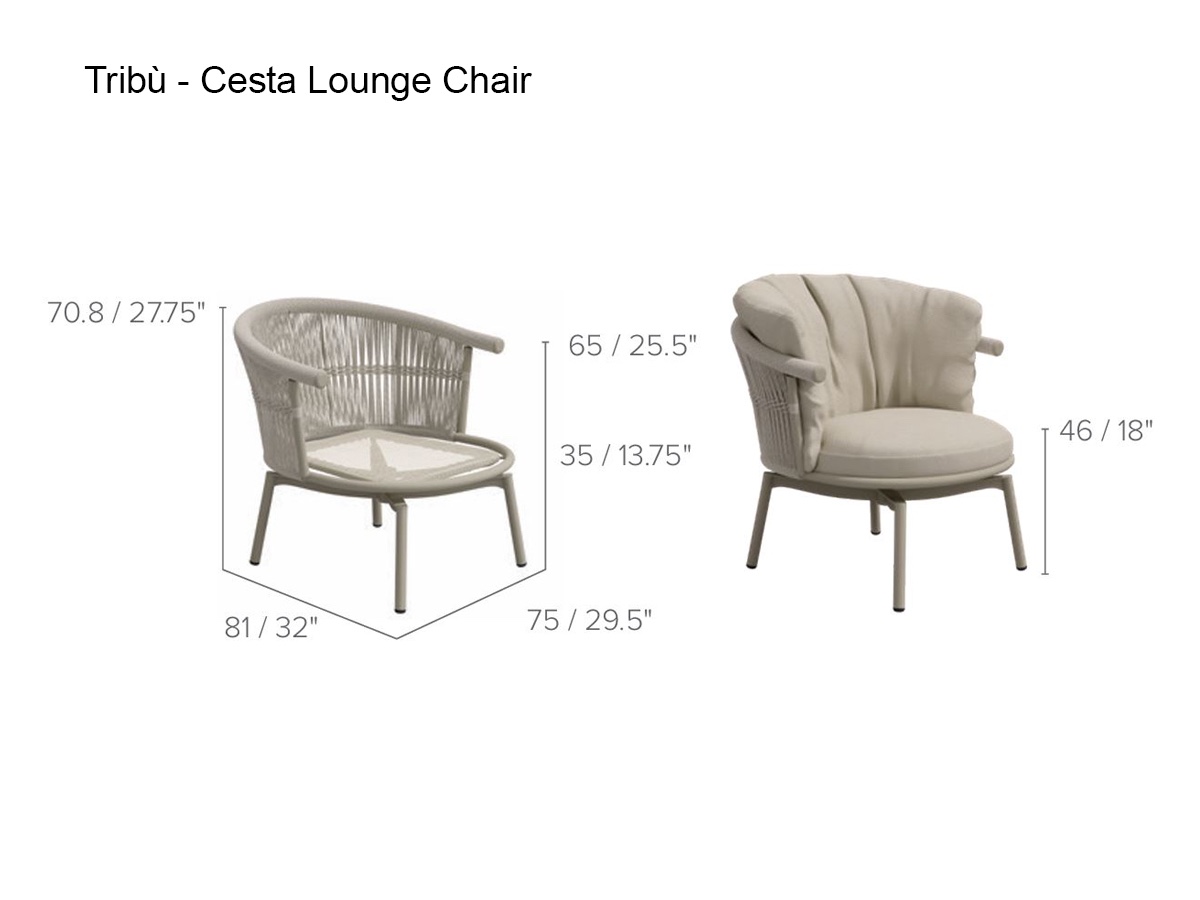 Tribù Cesta Swivel Armchair