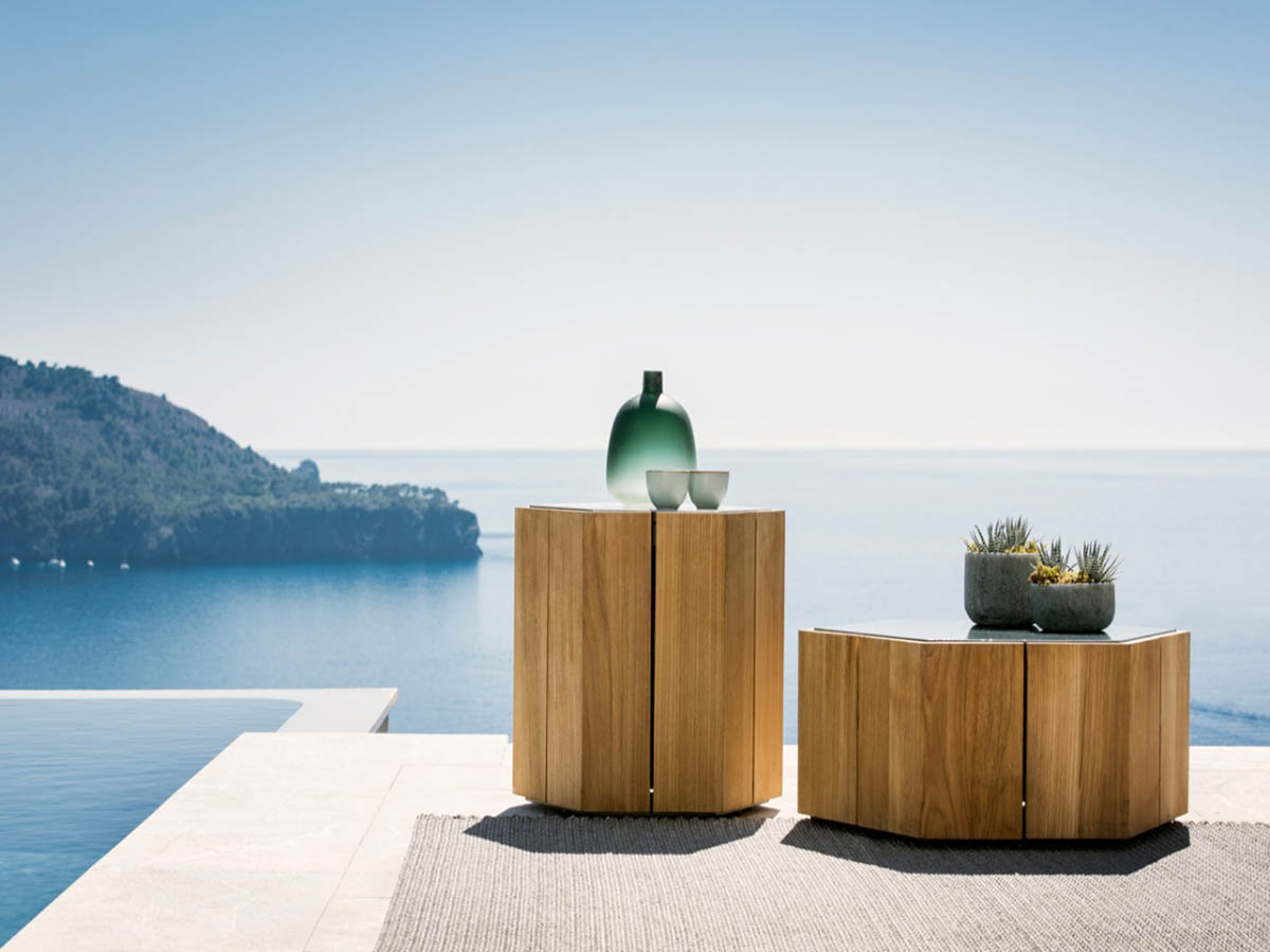 Tribù Hexagon Coffe Table Lavastone Linen High
