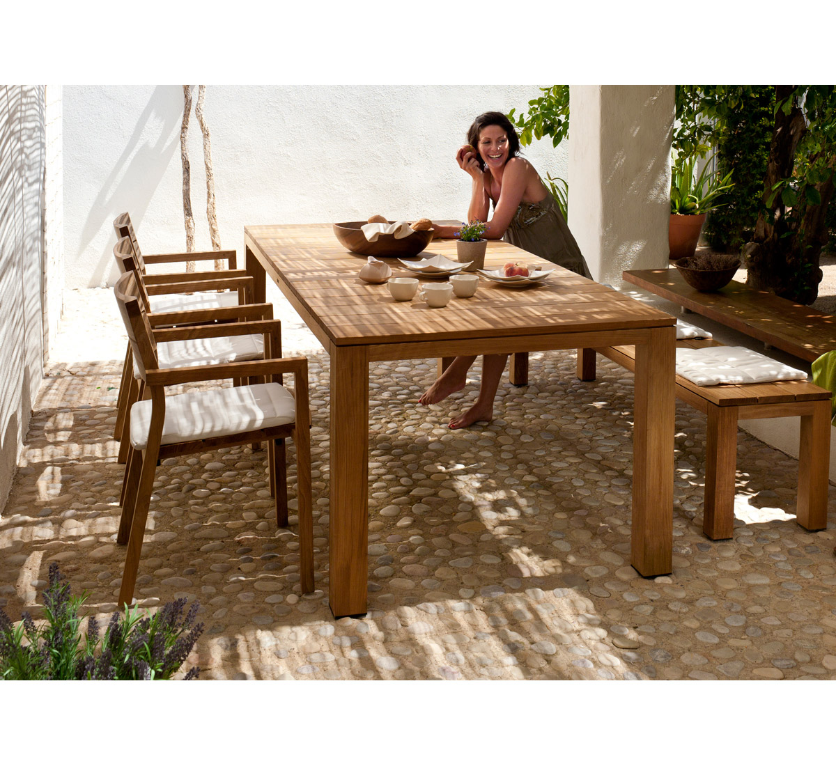Tribù Kos Dining Table Outdoor In Teak