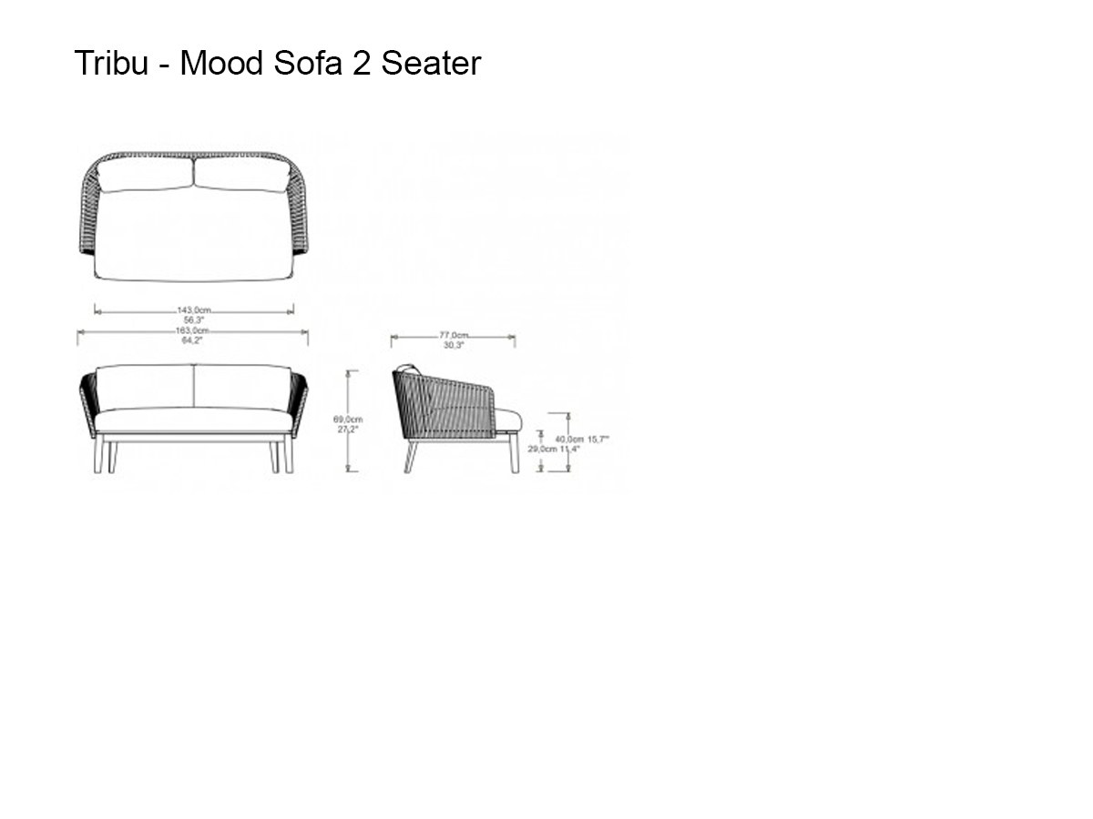 Tribù Mood Sofa 2 Seater Outdoor