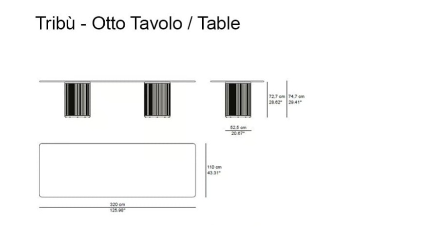 Tribù Otto Table Rectangular L 320 Cm
