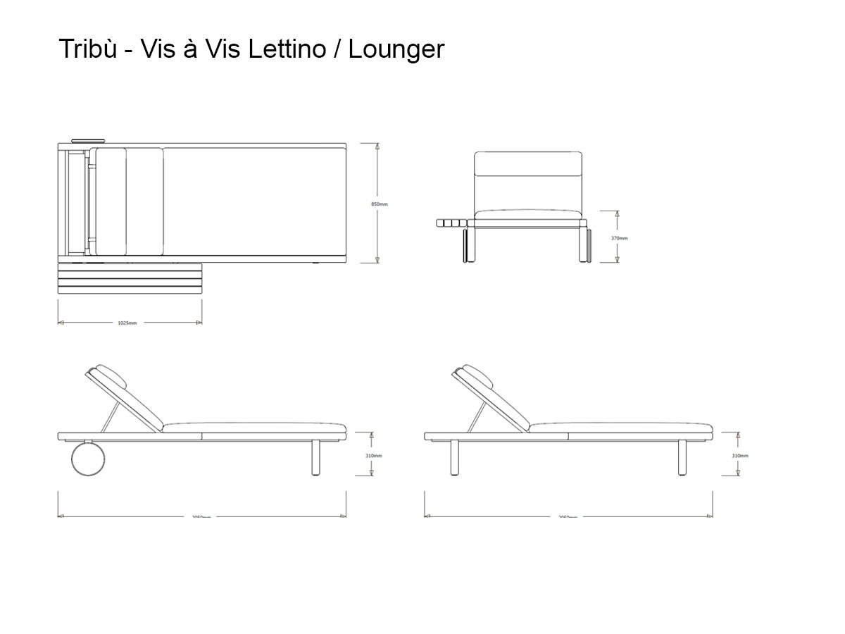 Tribù Vis A Vis Adjustable Lounger