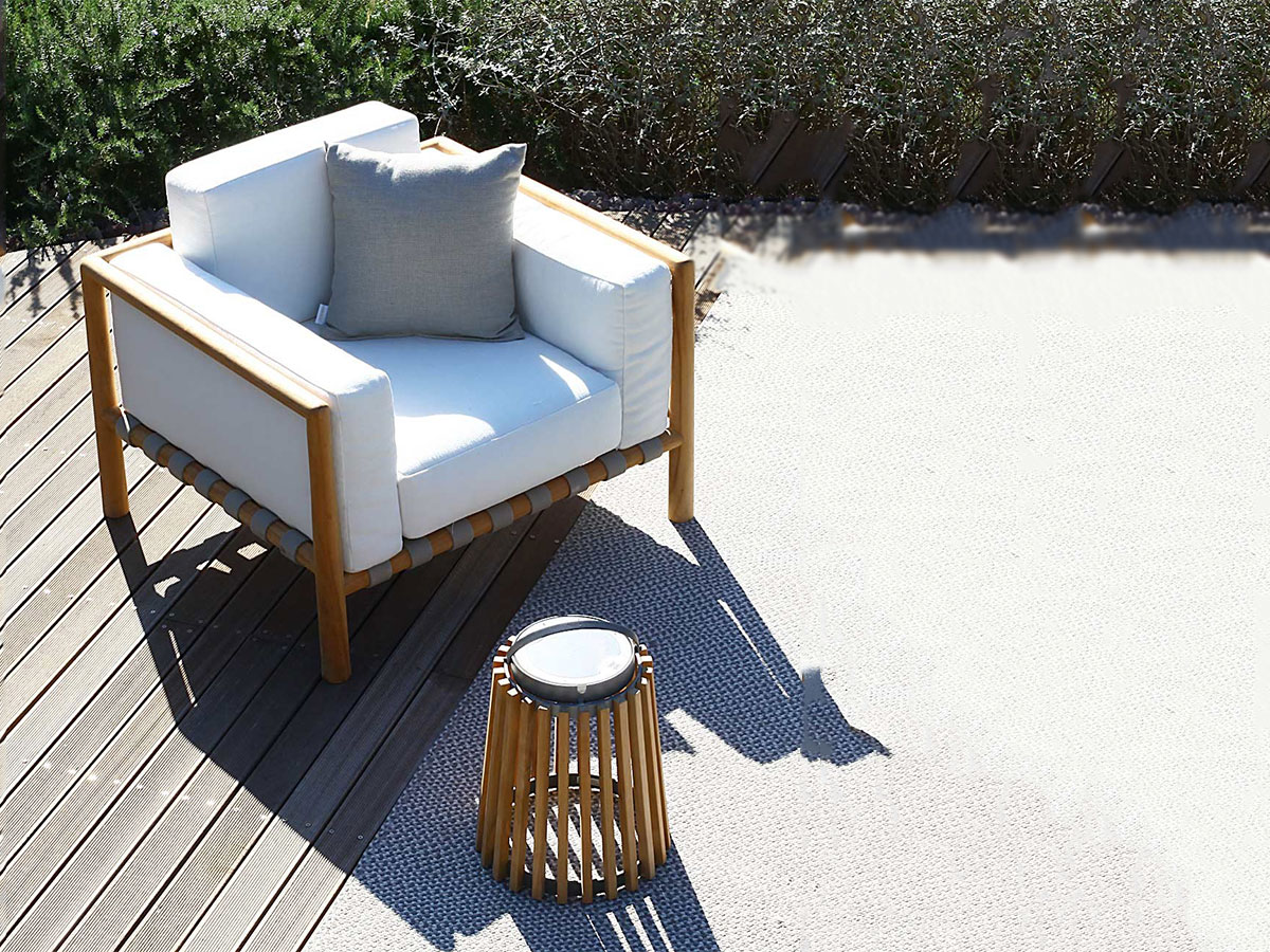 Unopiù Pevero Armchair Teak Fabric Diamante