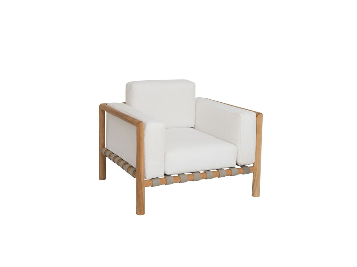 Unopiù Pevero Armchair Teak Fabric Diamante