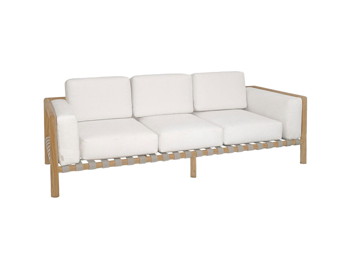 Unopiù Pevero Three Seater Sofa Teak Fabric Diamante