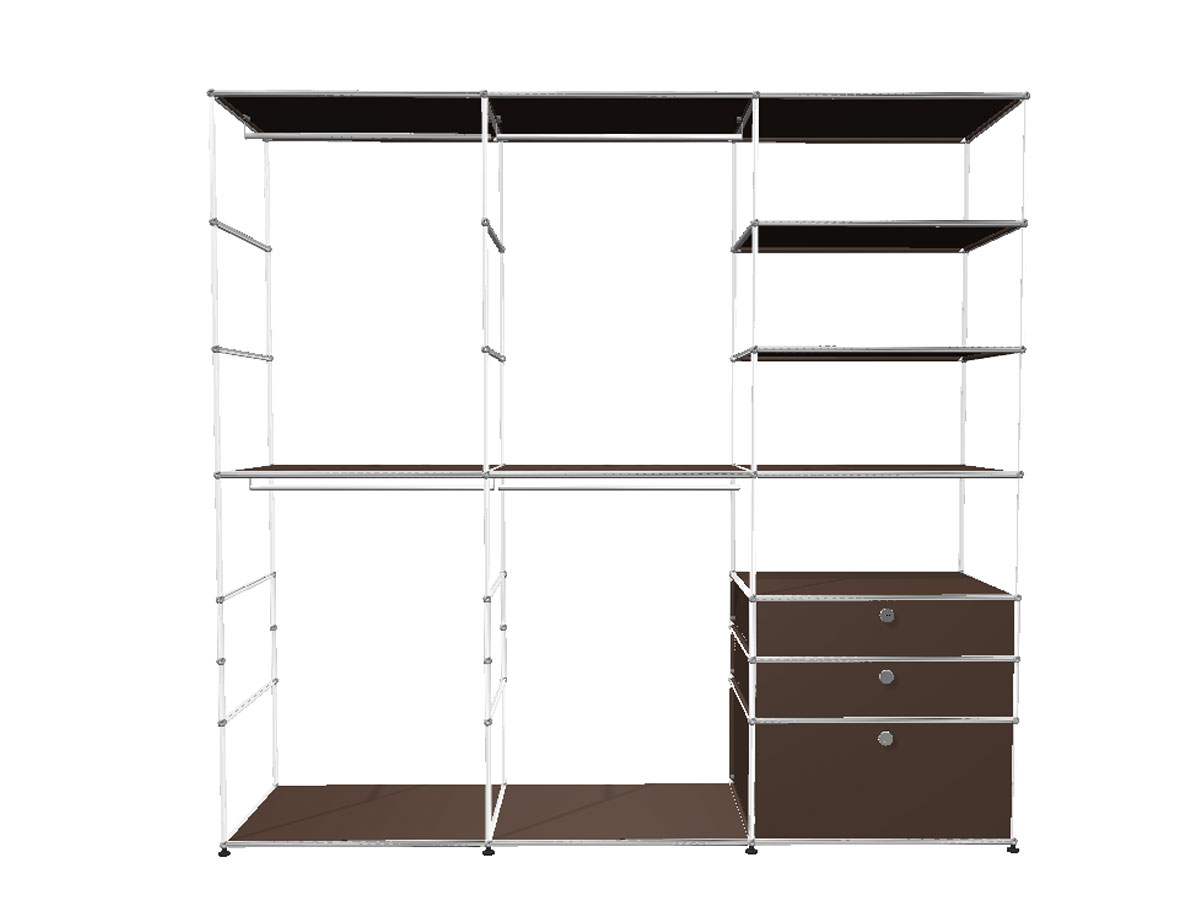 USM Haller Wardrobe Composition 225x50x216 Cm Green Olive