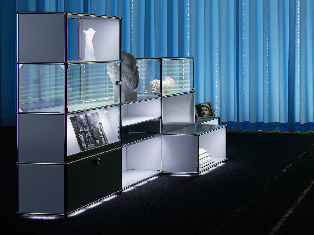 USM Haller E Glass 3 Bookcase