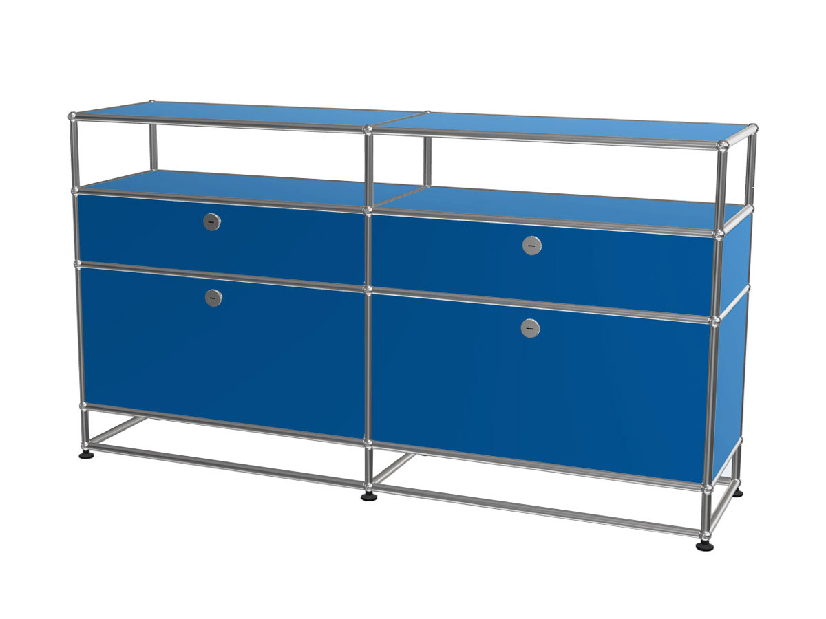 USM Haller Sideboard 2 Aperture A Ribalta Blu Genziana