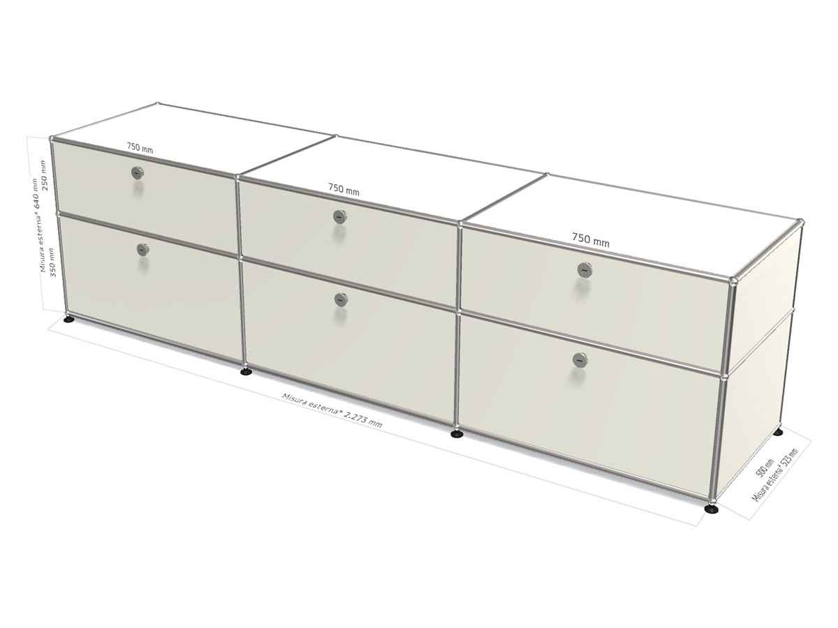 USM Haller Sideboard 6 Doorsvasistas Pure White