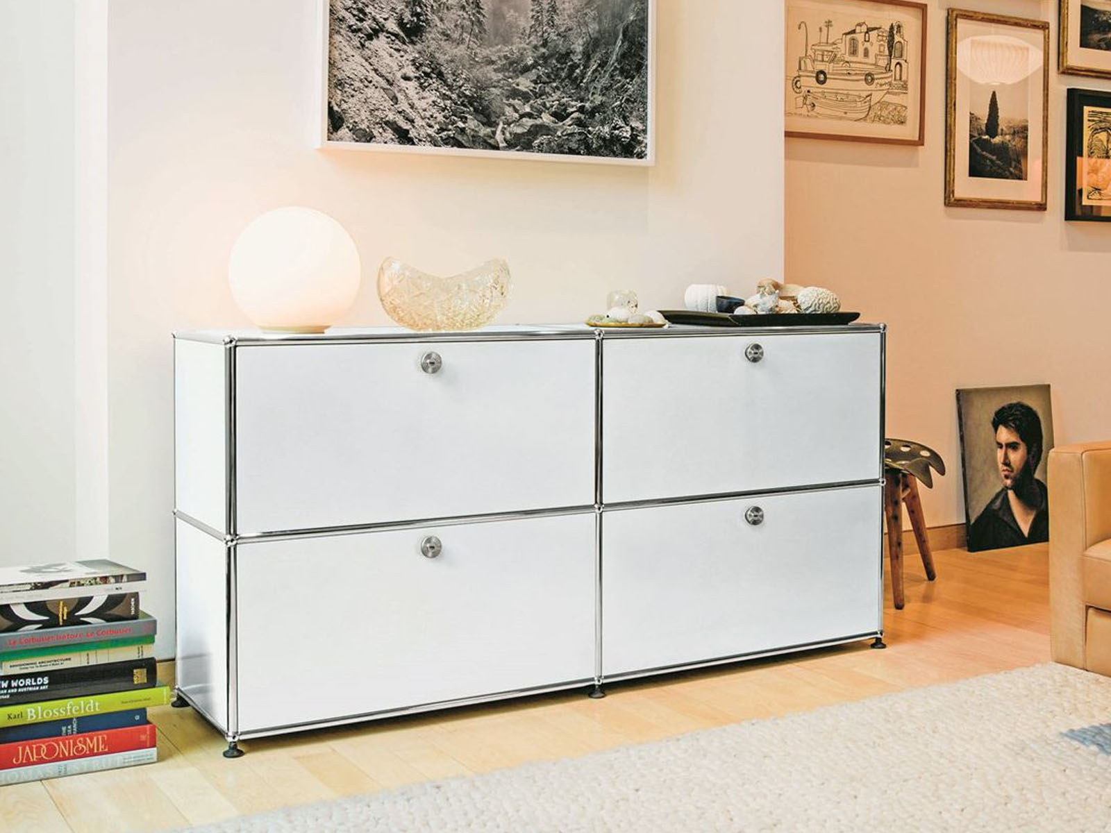 USM Haller Low Sideboard 4 Drop Down Doors