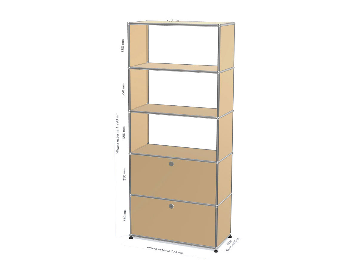 USM Haller Bookcase H 179 Cm Beige
