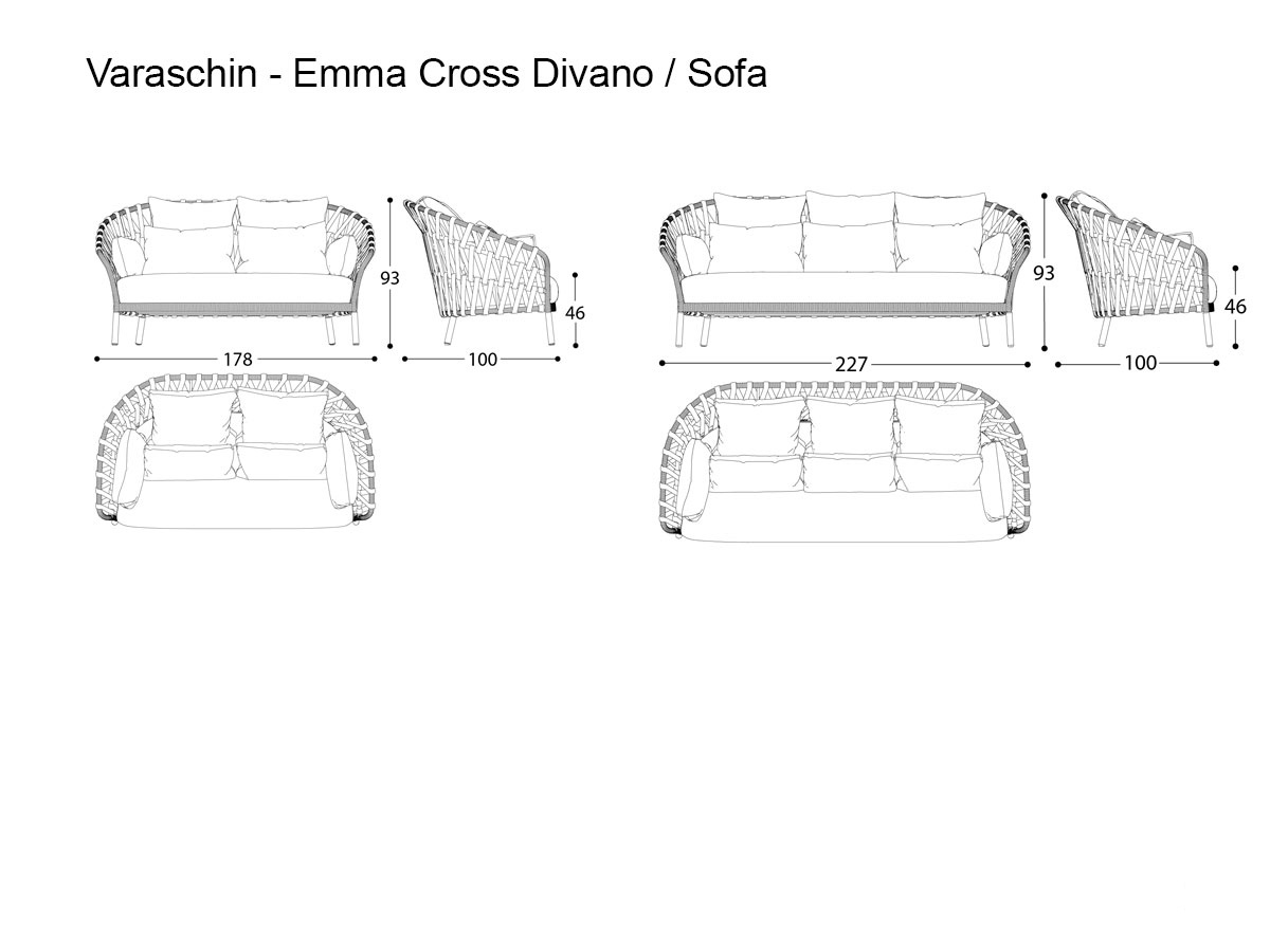 Varaschin Emma Cross Sofa Outdoor