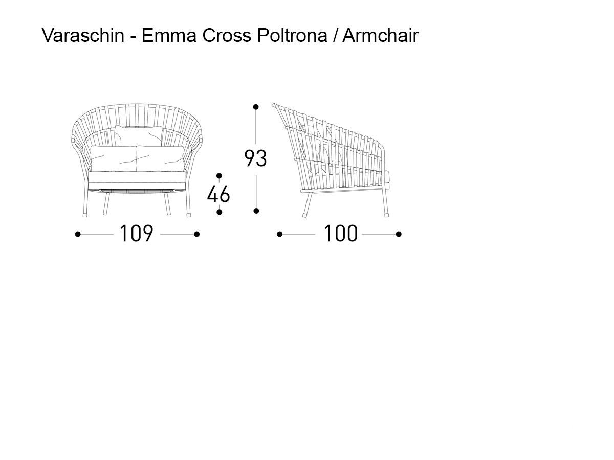 Varaschin Emma Cross Armchair Outdoor