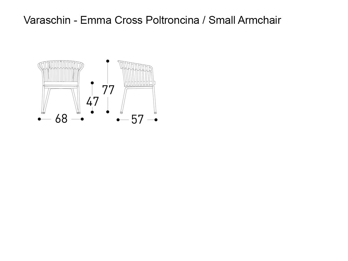 Varaschin Emma Cross Small Armchair Outdoor
