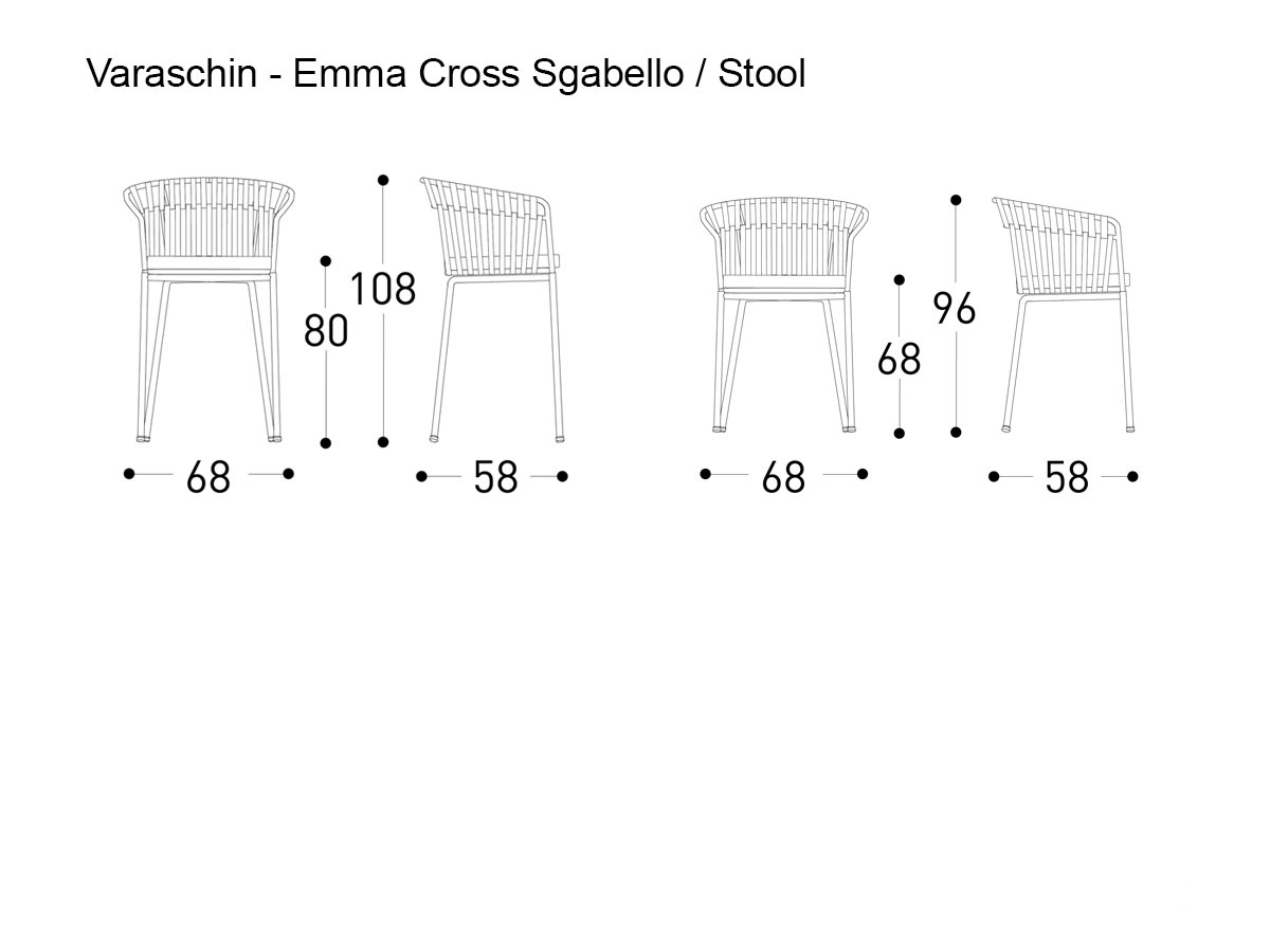 Varaschin Emma Cross Stool Outdoor