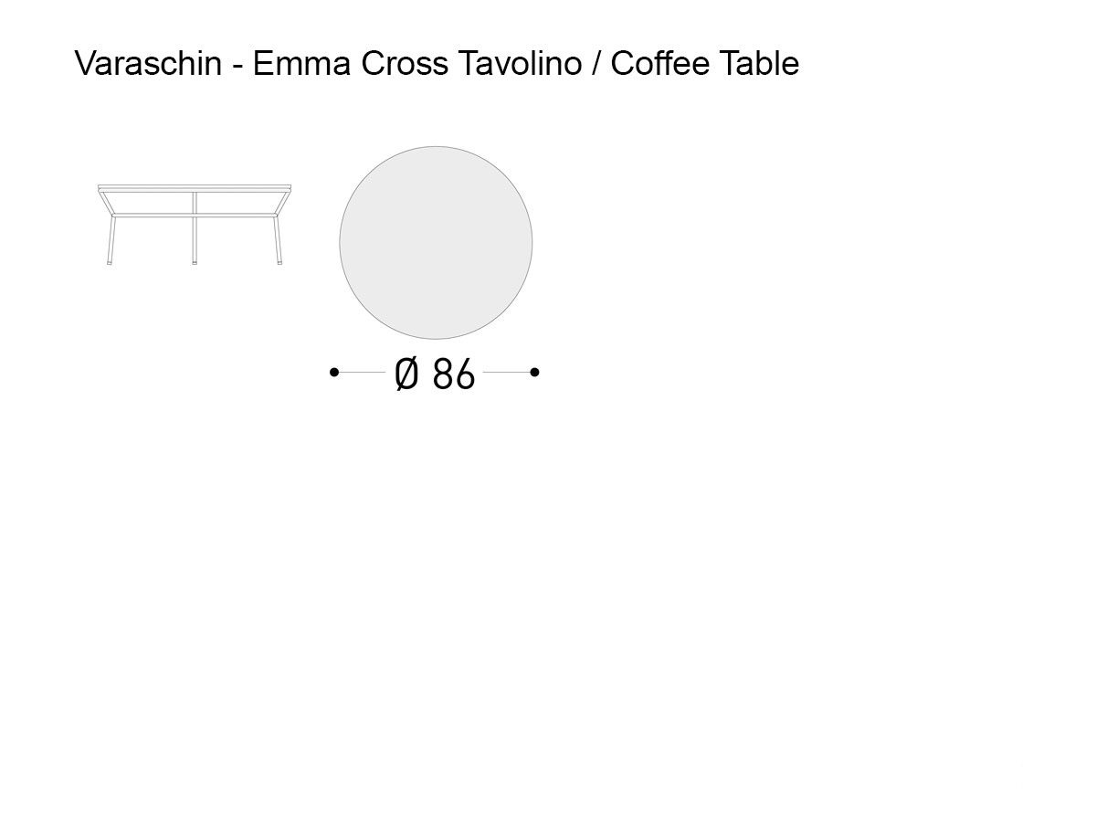 Varaschin Emma Cross Coffee Table O 86 Cm Outdoor