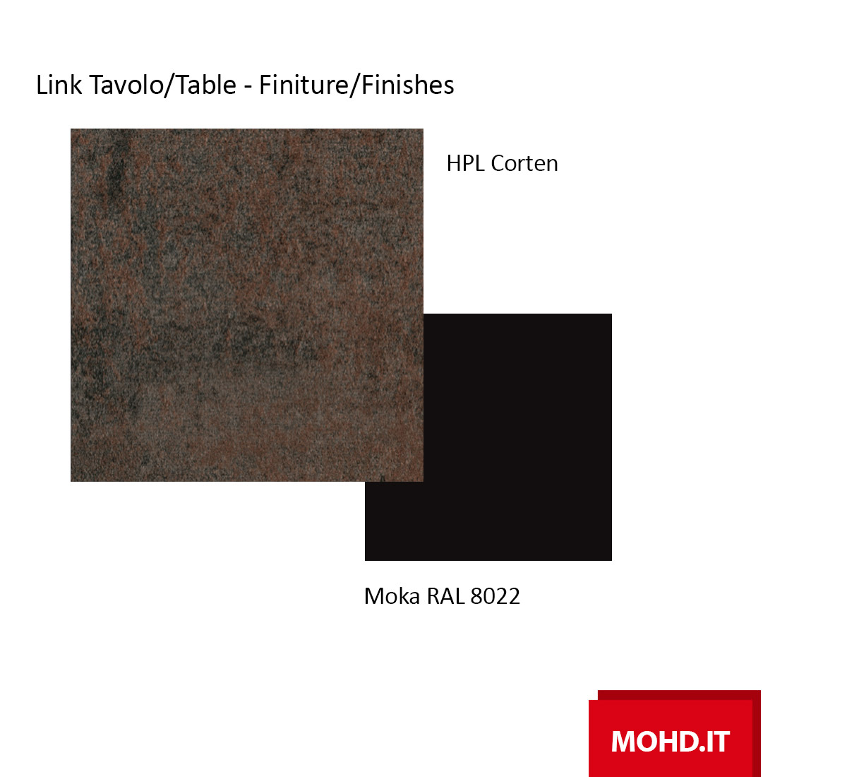 Varaschin Link Table 200x100 Moka Hpl Corten