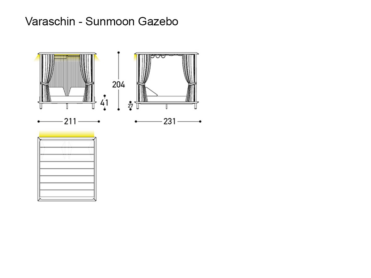 Varaschin Sunmoon Gazebo With Backrest And Curtains Outdoor