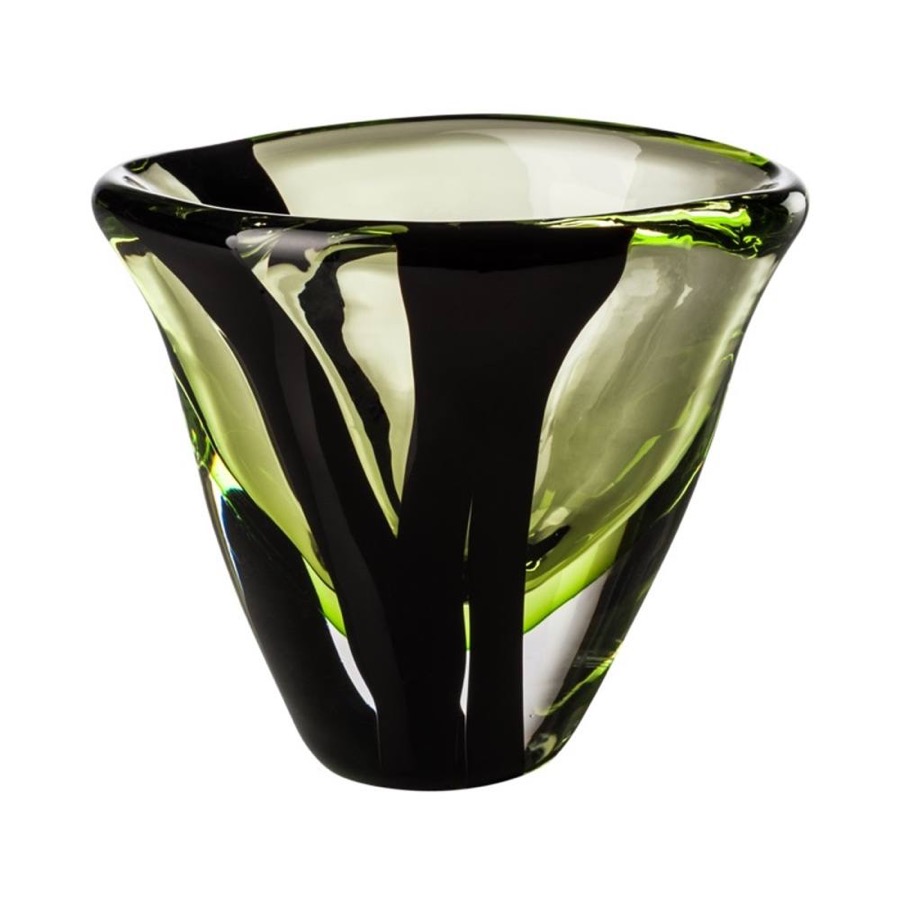 Venini Black Belt Cristallo Verde Erba Vase