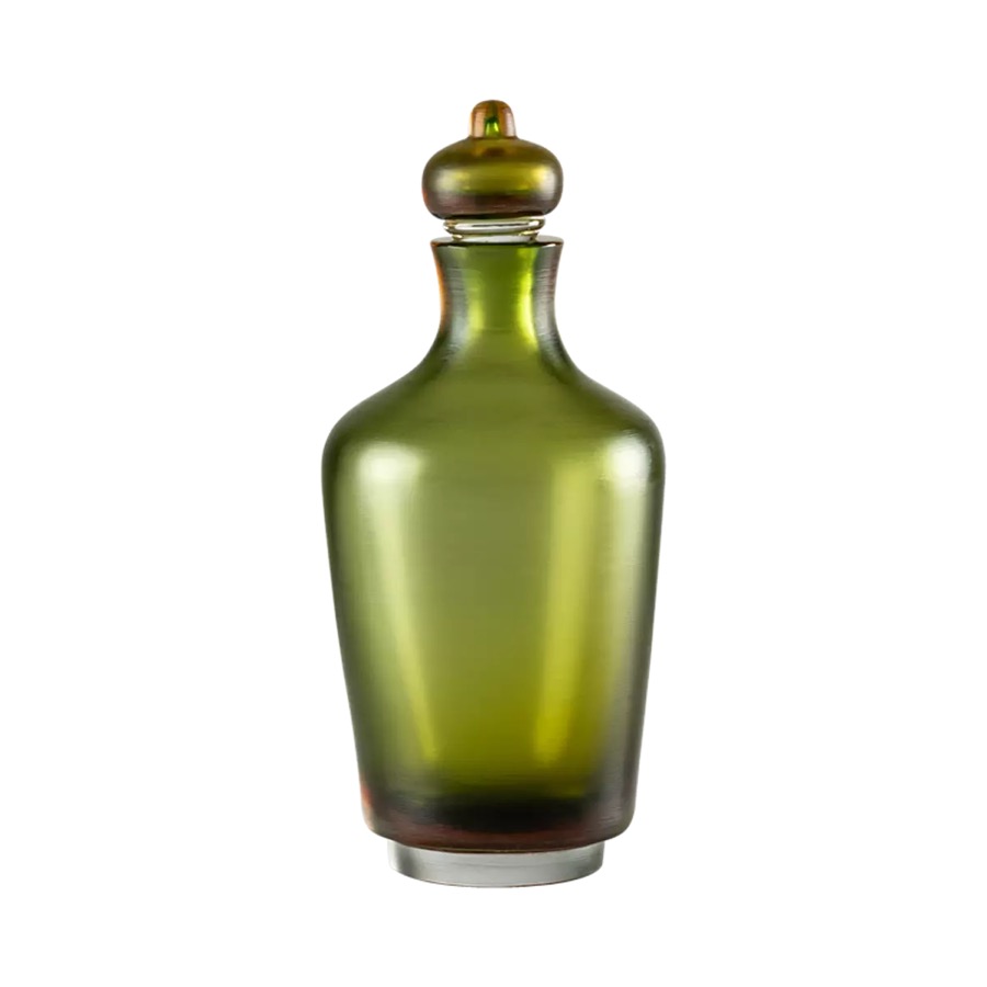 Venini Bottiglie Incise Verde Erba Vase