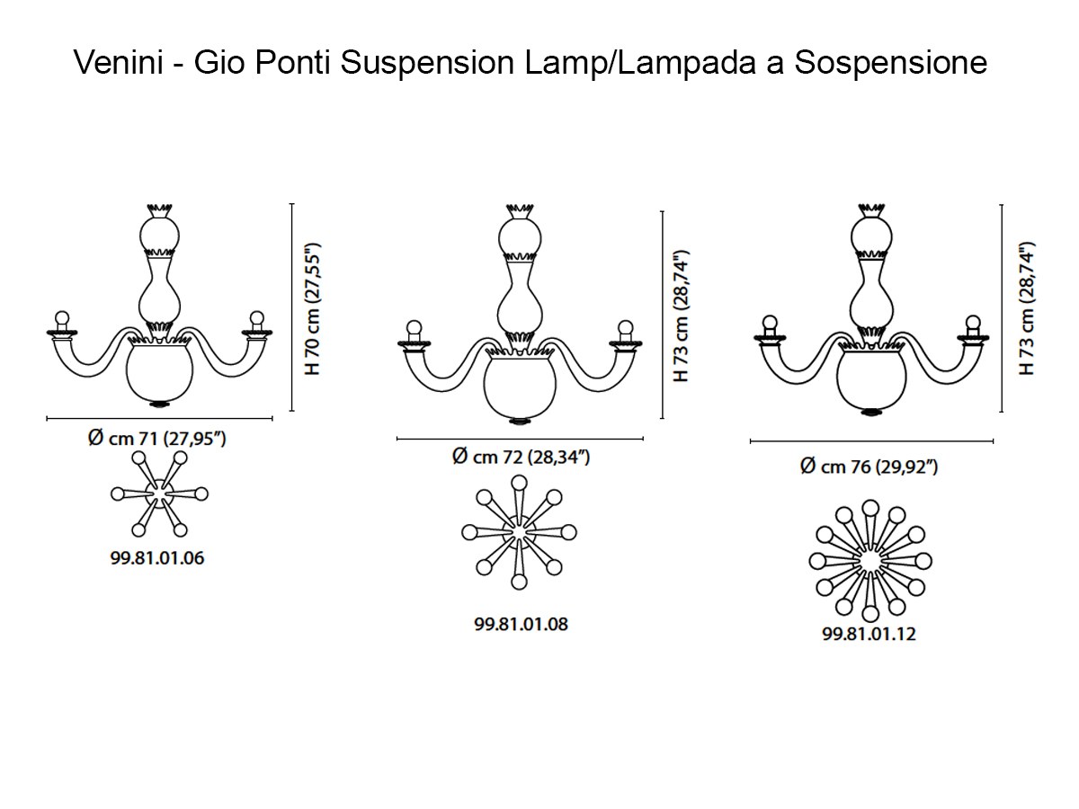 Venini Gio Ponti Suspension Lamp