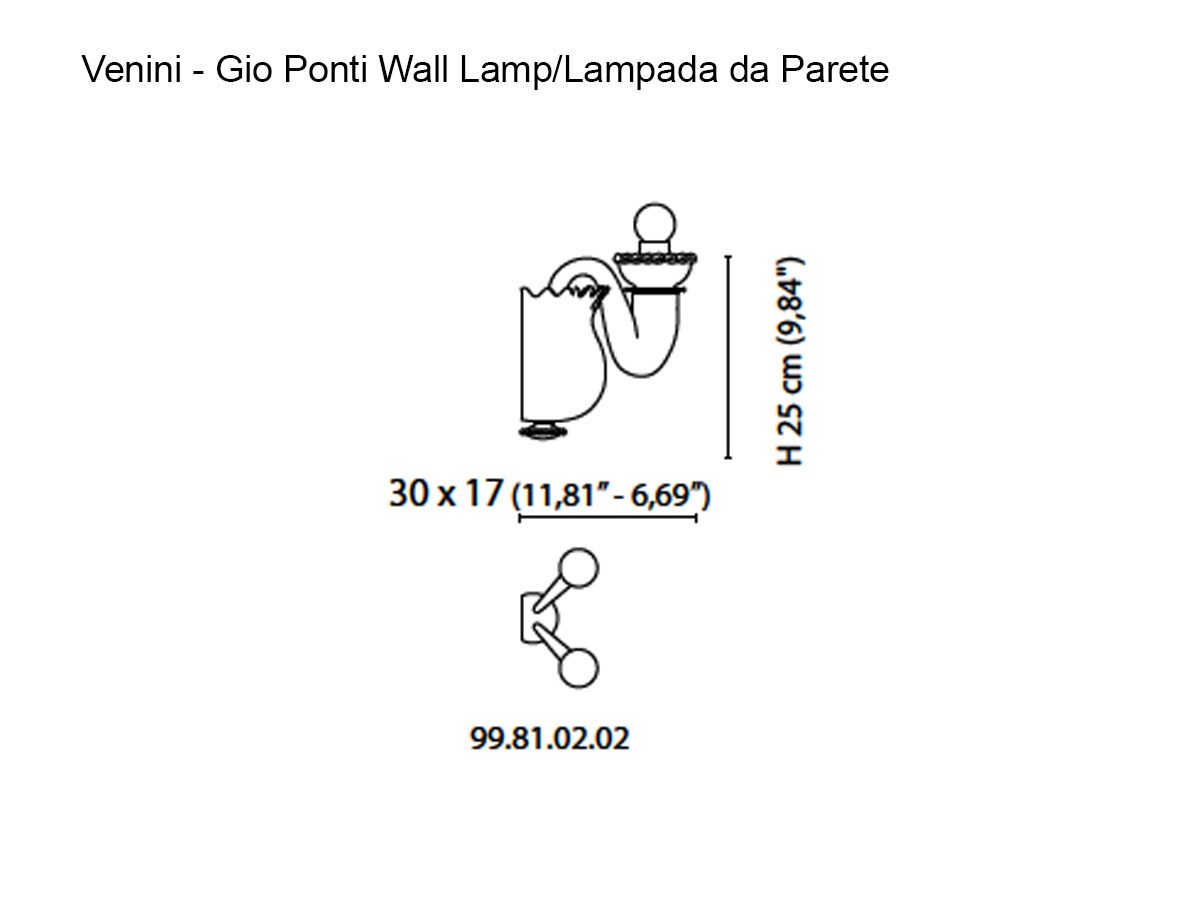 Venini Gio Ponti Wall Lamp