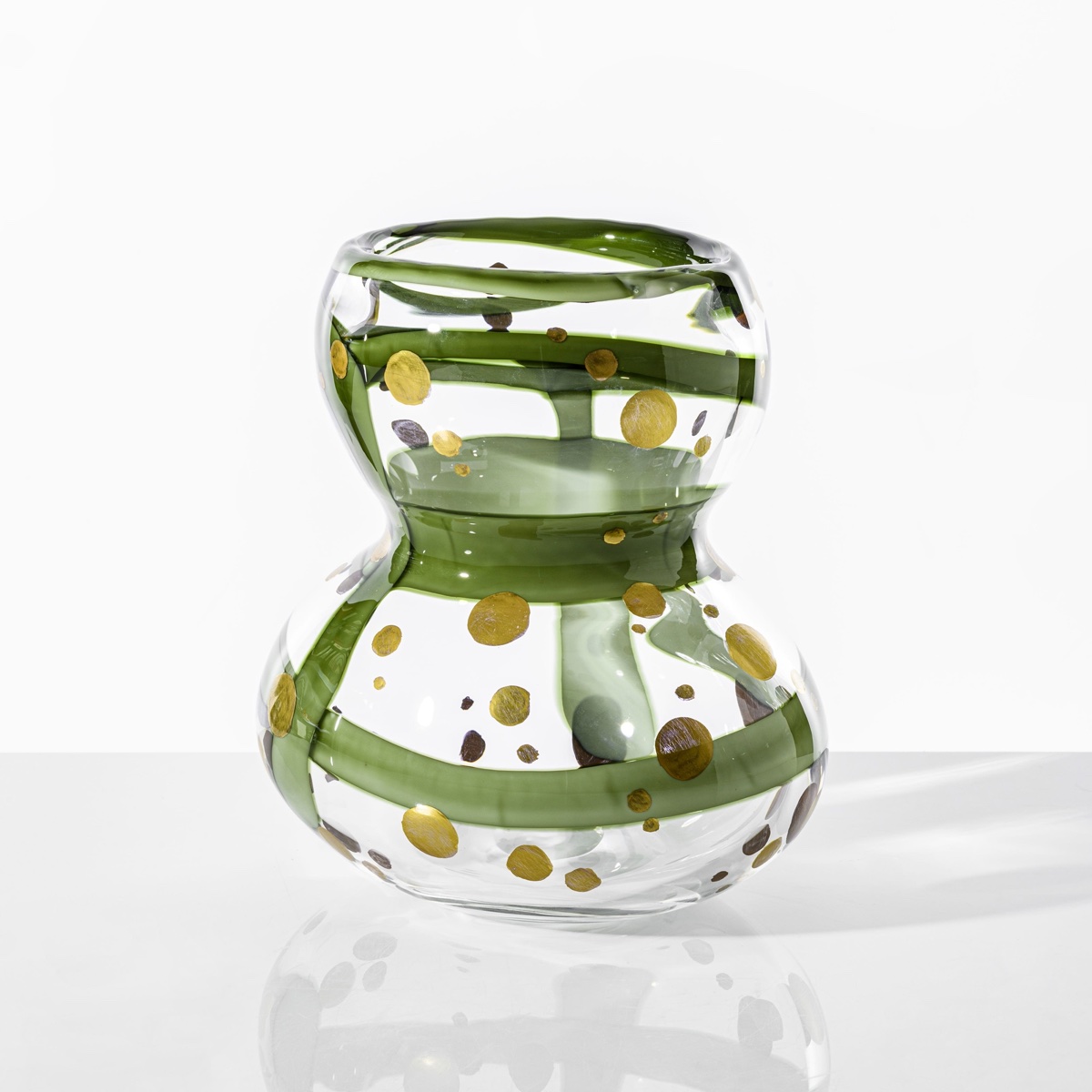 Venini Gran Bulbo Mini Verde Mela E Foglia Vase