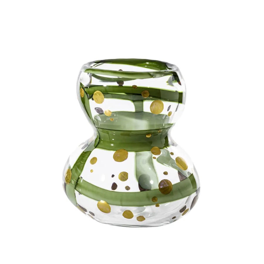 Venini Gran Bulbo Mini Verde Mela E Foglia Vase