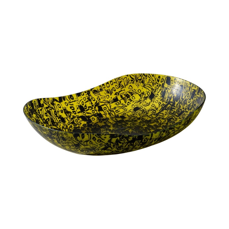 Venini Murrine Giallo Canarino Nero Dish