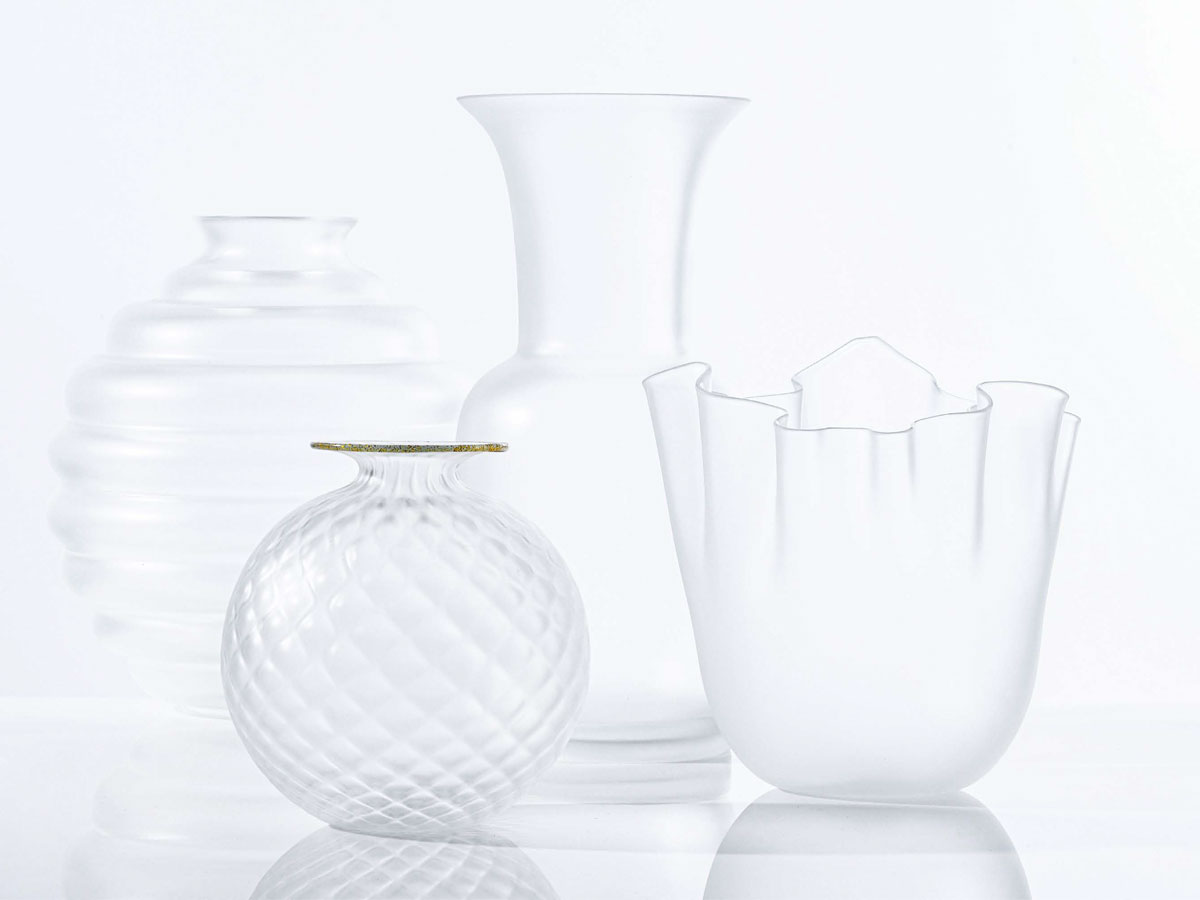 Venini Opalino 70624 Sandblasted Vase Crystal