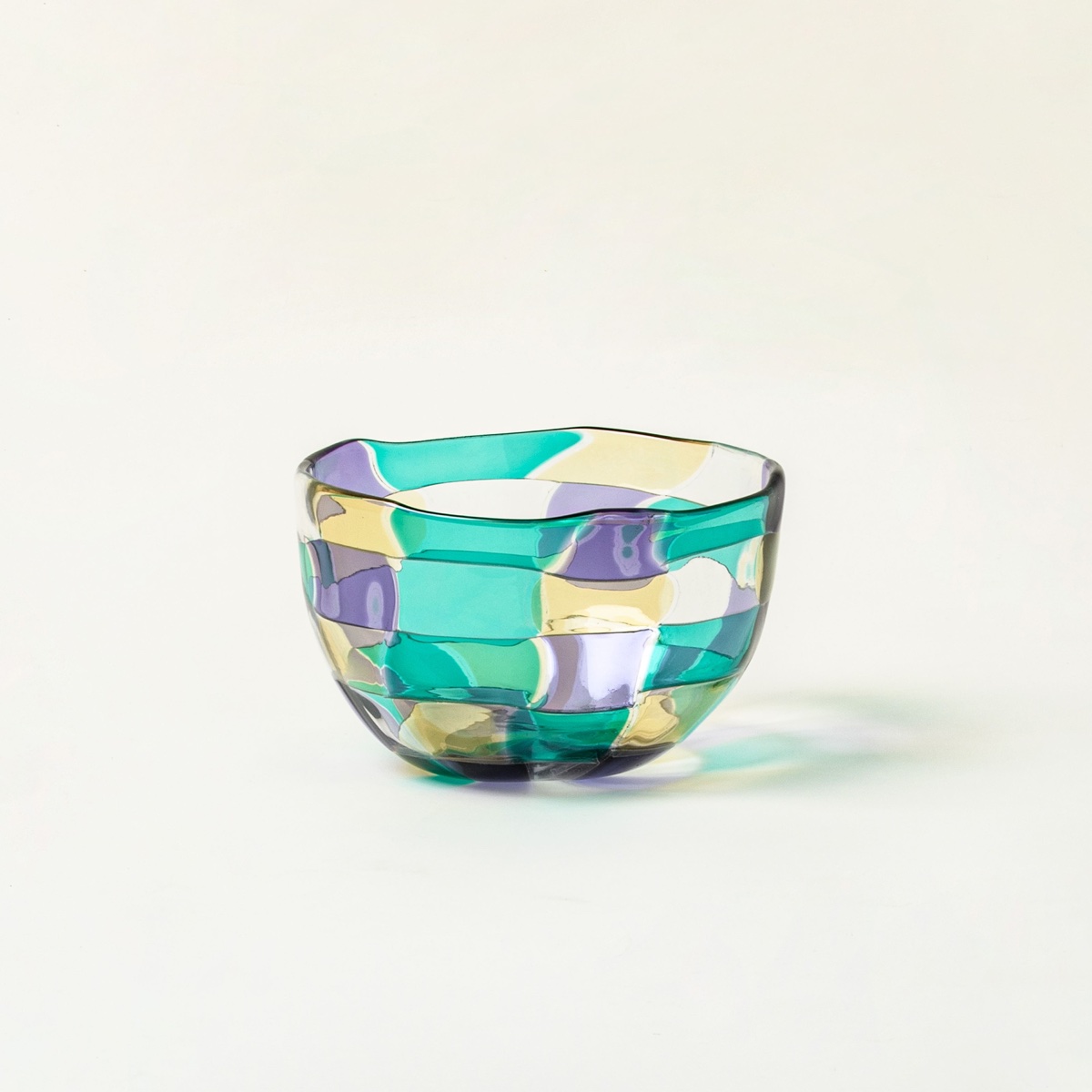 Venini Pezzato Coppa Multicolor Soffiato Vase