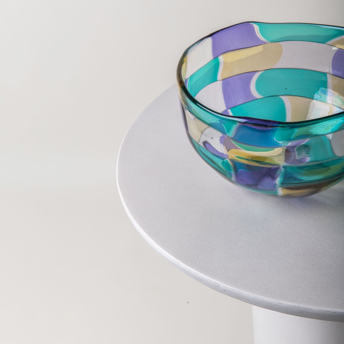 Venini Pezzato Coppa Multicolor Soffiato Vase