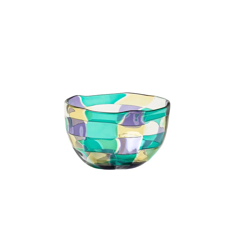 Venini Pezzato Coppa Multicolor Soffiato Vase