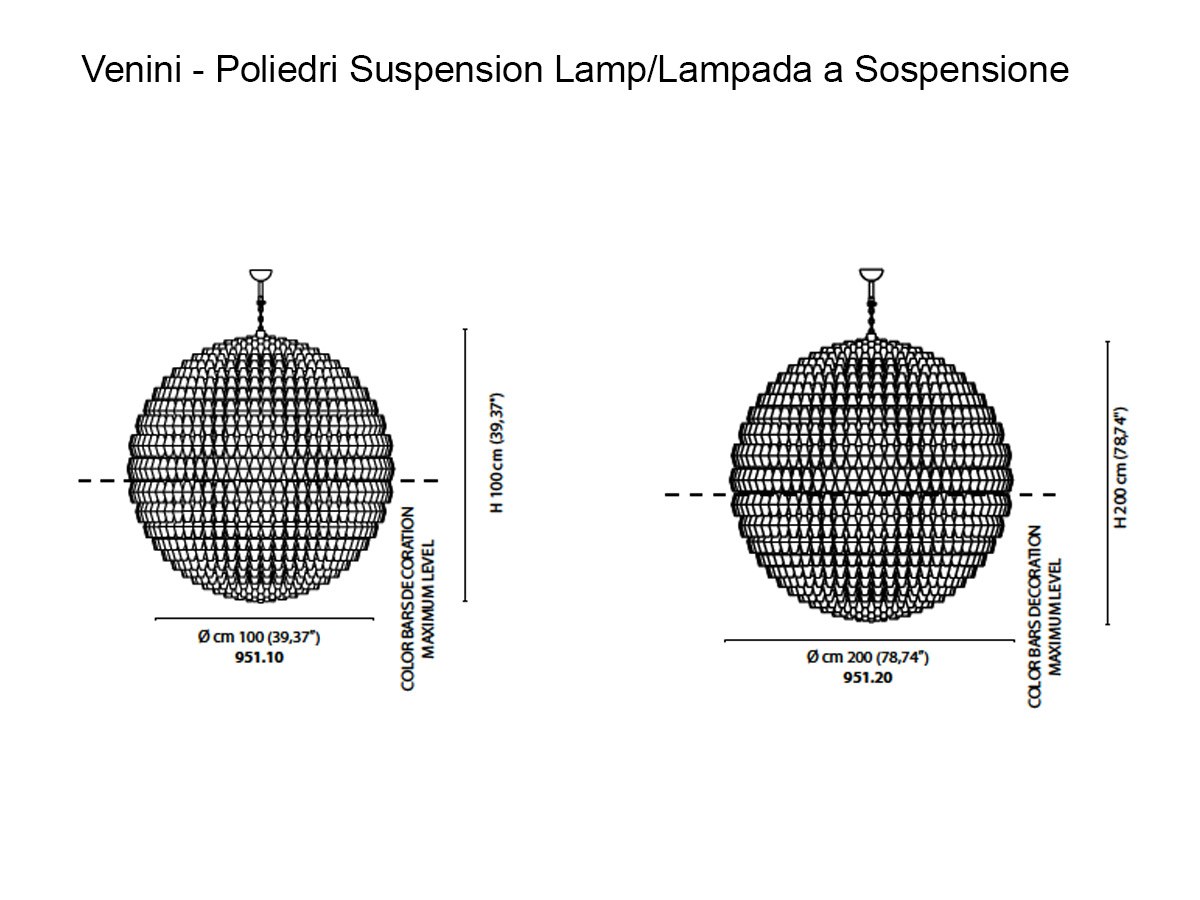 Venini Poliedri Suspension Lamp