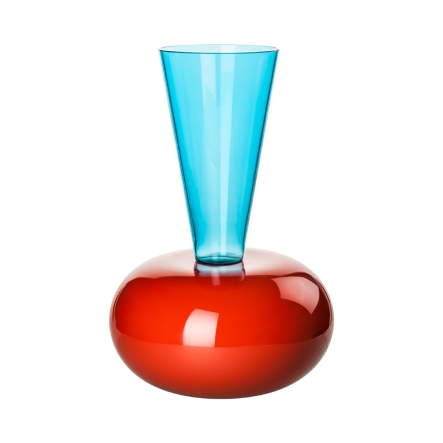 Venini Puzzle Corallo Acquamare Vase