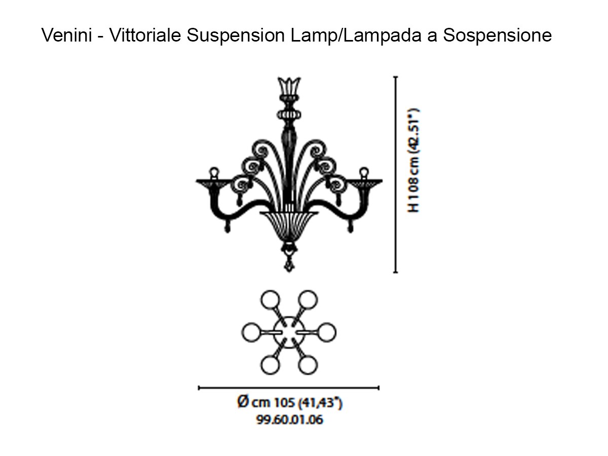 Venini Vittoriale 105 Suspension Lamp