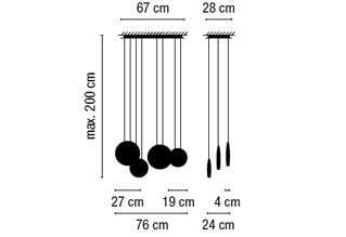Vibia Cosmos 2515 Composition 4 Suspension Lamp