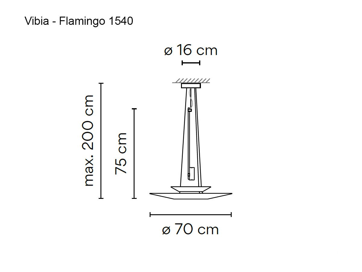 Vibia Flamingo 1540 Suspension Lamp Copper