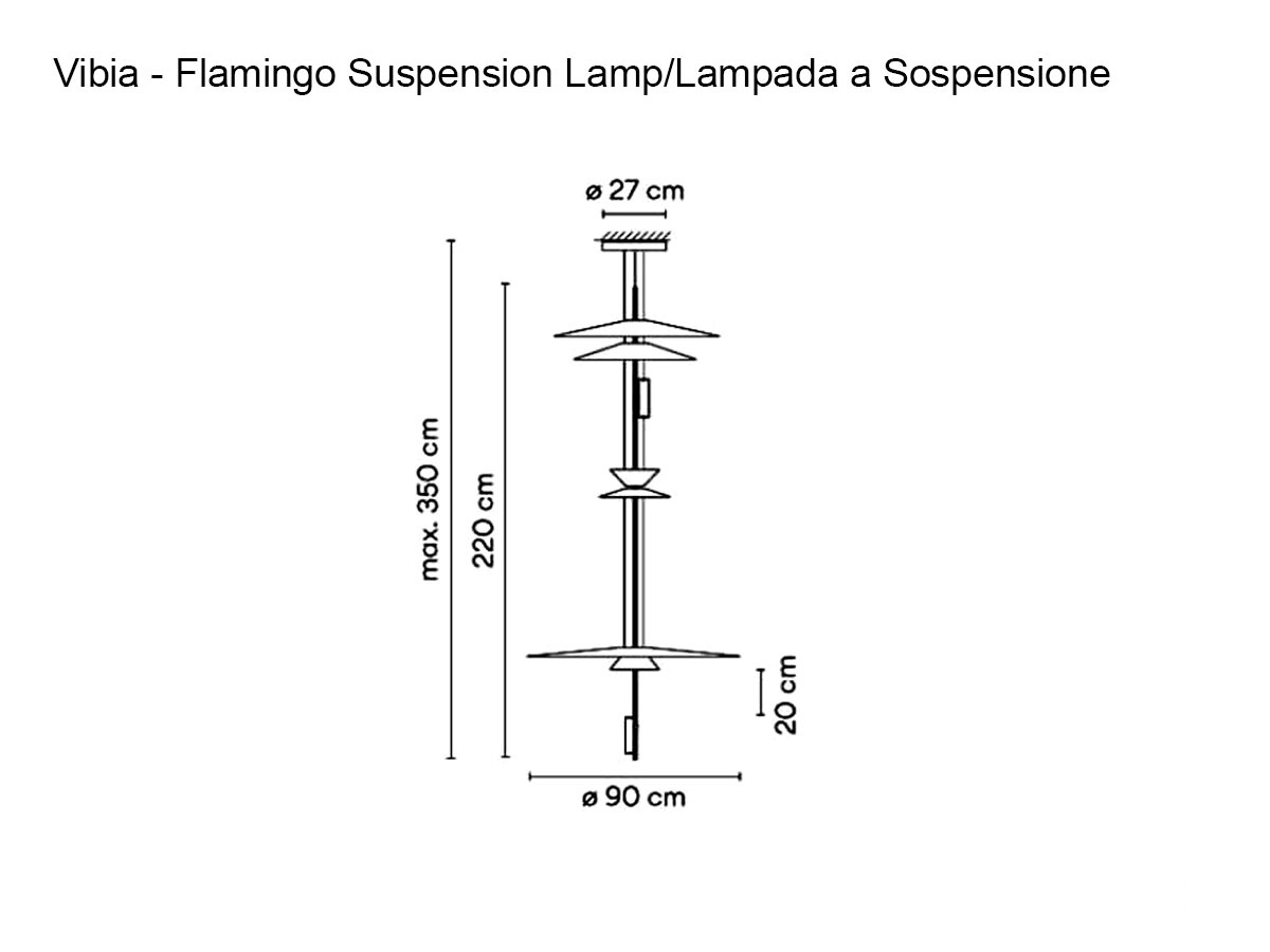 Vibia Flamingo 1570 Suspension Lamp White 93 Dali