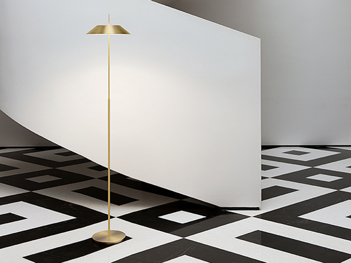 Vibia Mayfair Floor Lamp Satin Gold