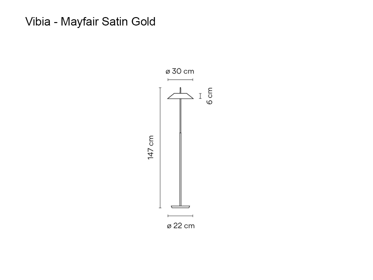 Vibia Mayfair Floor Lamp Satin Gold