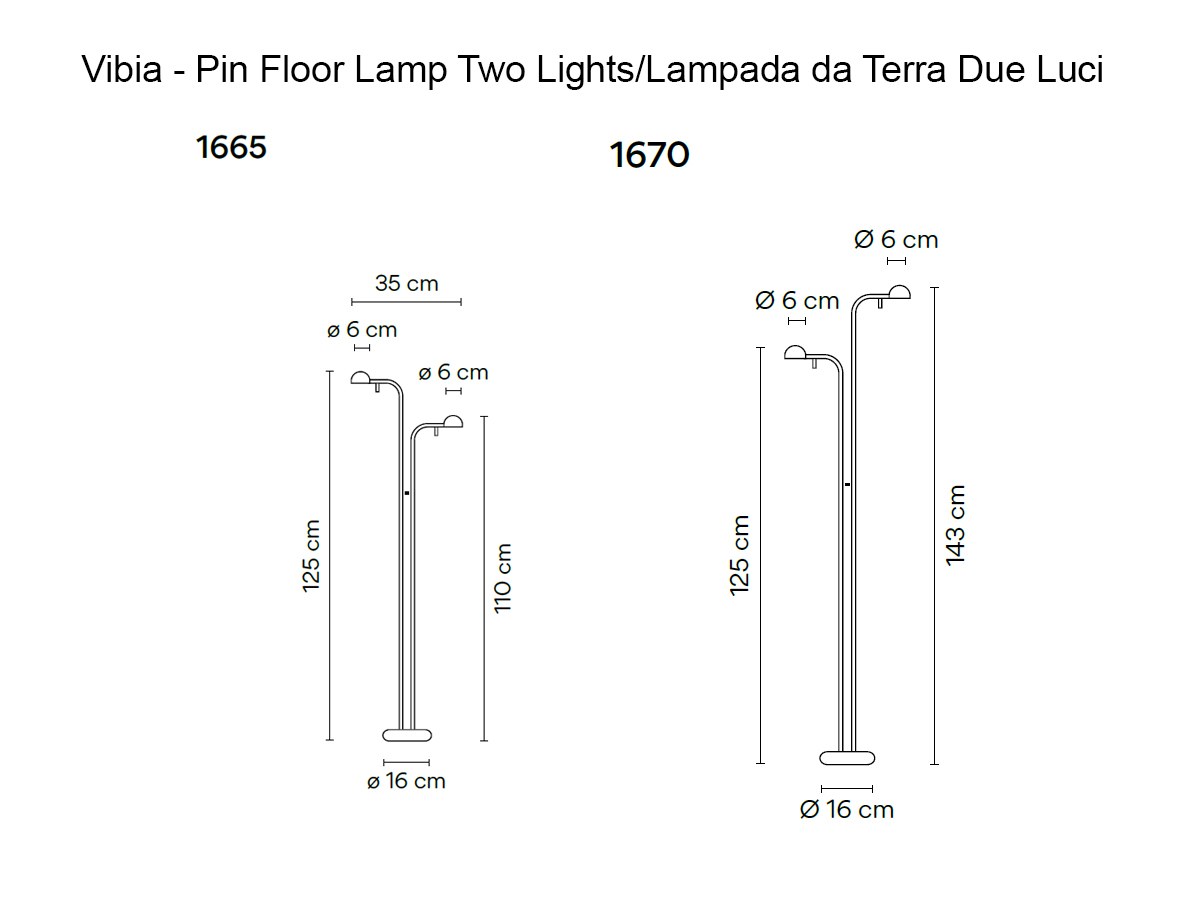 Vibia Pin Floor Lamp Two Lights