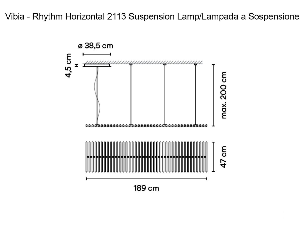 Vibia Rhythm Horizontal 2113 Suspension Lamp