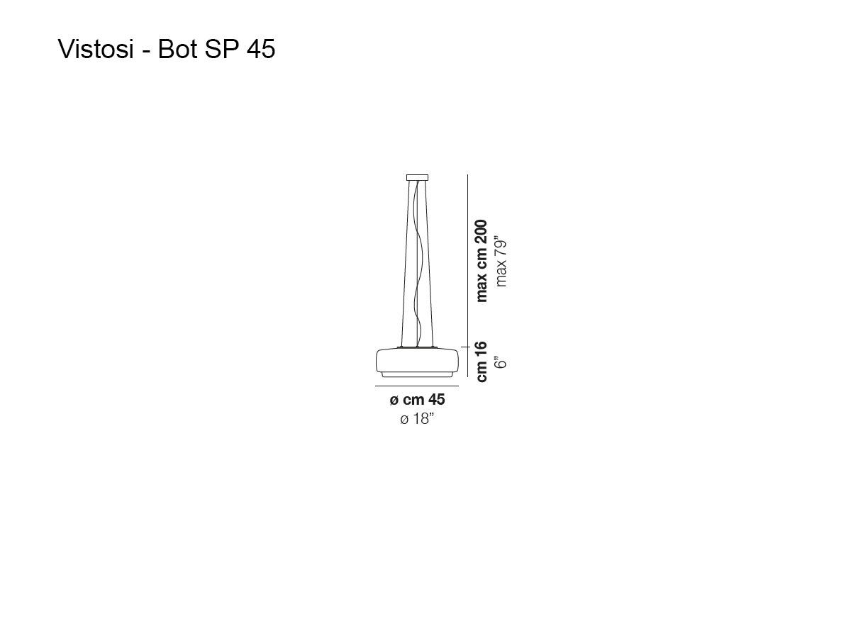 Vistosi Bot Suspension Lamp 45 Cm