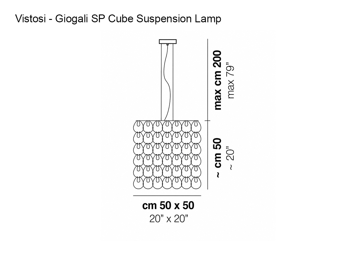 Vistosi Giogali Sp Cube Suspension Lamp Crystal Transparent