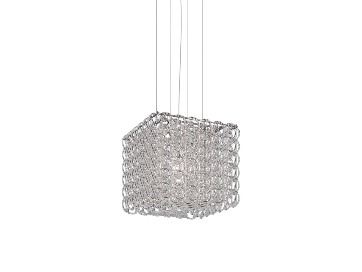 Vistosi Giogali Sp Cube Suspension Lamp Crystal Transparent