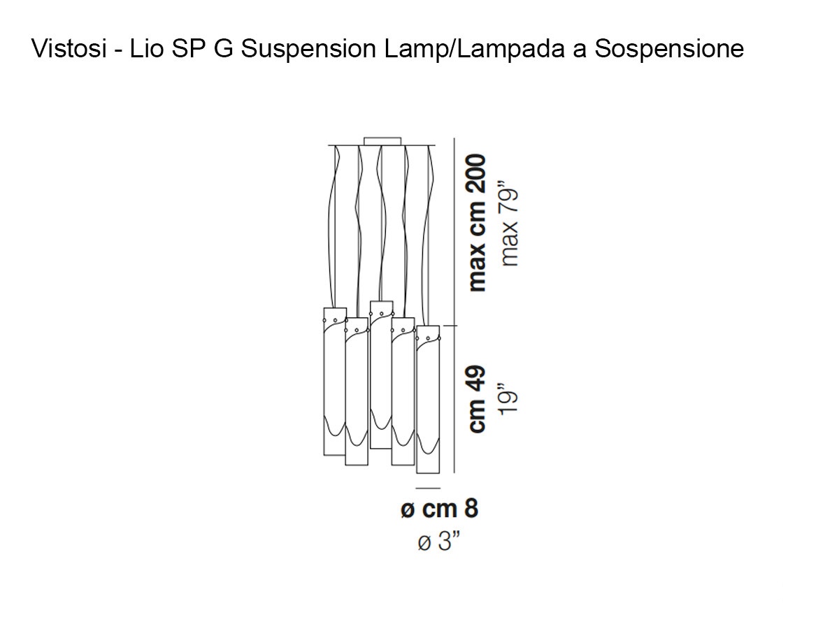 Vistosi Lio Sp5 Suspension Lamp