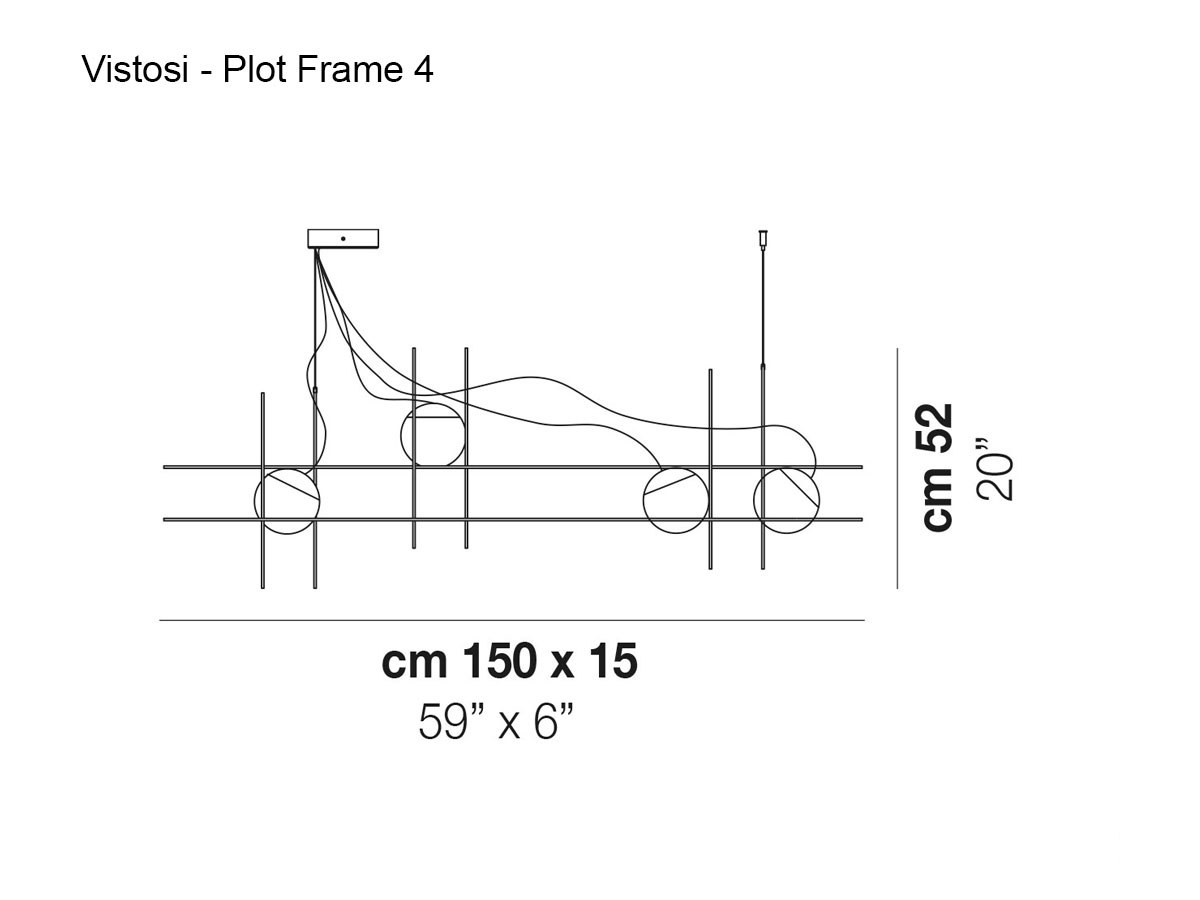 Vistosi Plot Frame 4 Suspension Lamp